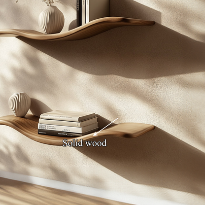 Rustic Wave Floating Shelf Ambient Wall Living Room Or Study Room