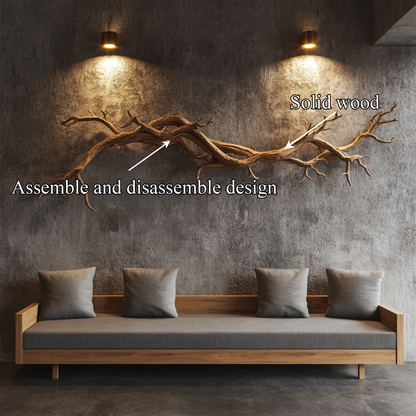 Flowing Branch Solid Wood Wall Sculpture Organic Modern Interior Decor