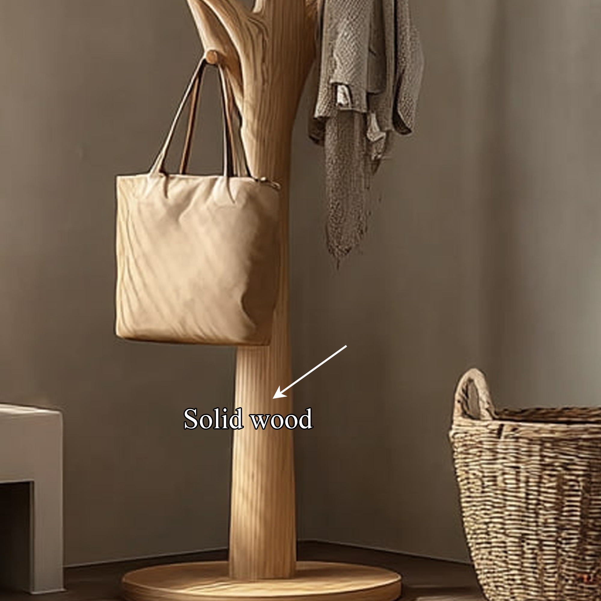 Rustic Tree Coat Stand Entryway Living Room Mudroom