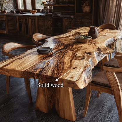 Mid Century Handcrafted Wood Dining Table Kitchen