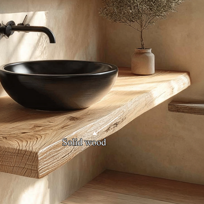 Rustic Floating Shelf Natural Edge Vanity Washroom