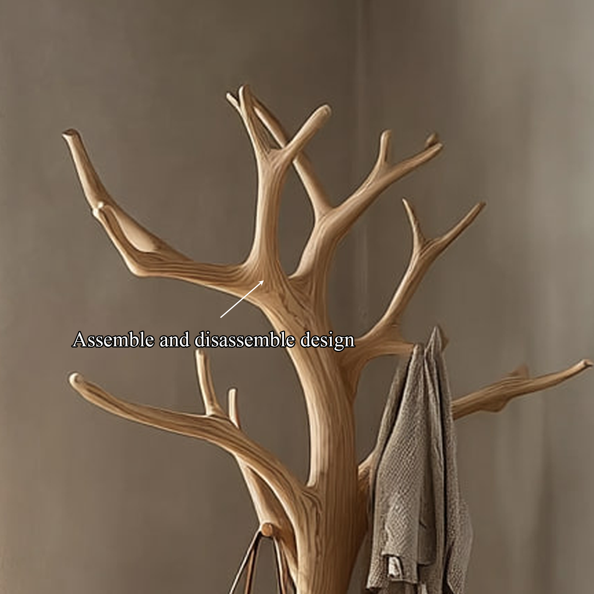 Rustic Tree Coat Stand Entryway Living Room Mudroom