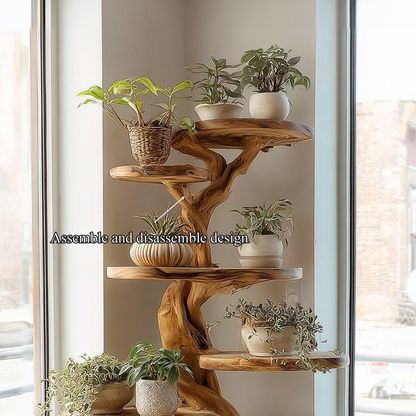 Rustic Tree Plant Shelf Natural Interior Design Home Decor