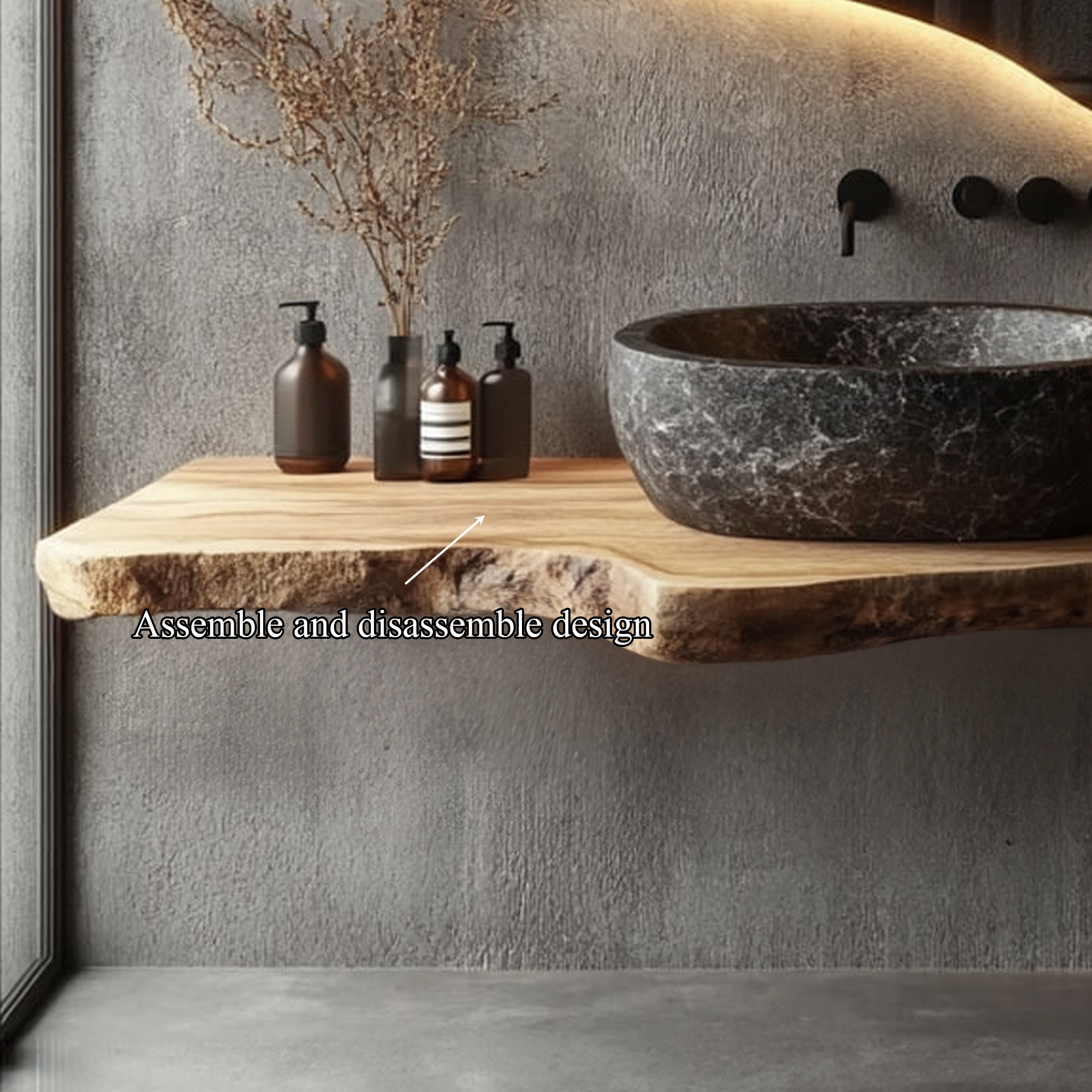 Rustic Floating Wall Vanity Bathroom Morden Decor