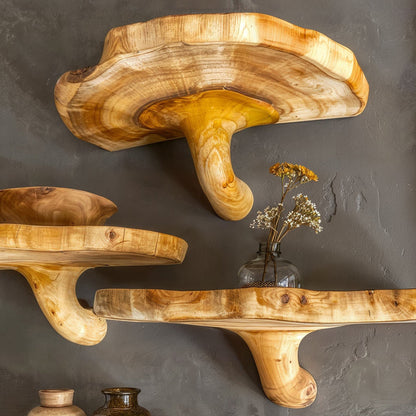 Handcrafted Mushroom Floating Shelves