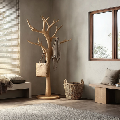 Rustic Tree Coat Stand Entryway Living Room Mudroom