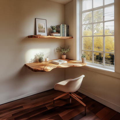 Mid Century Floating Study Shelf Living Room