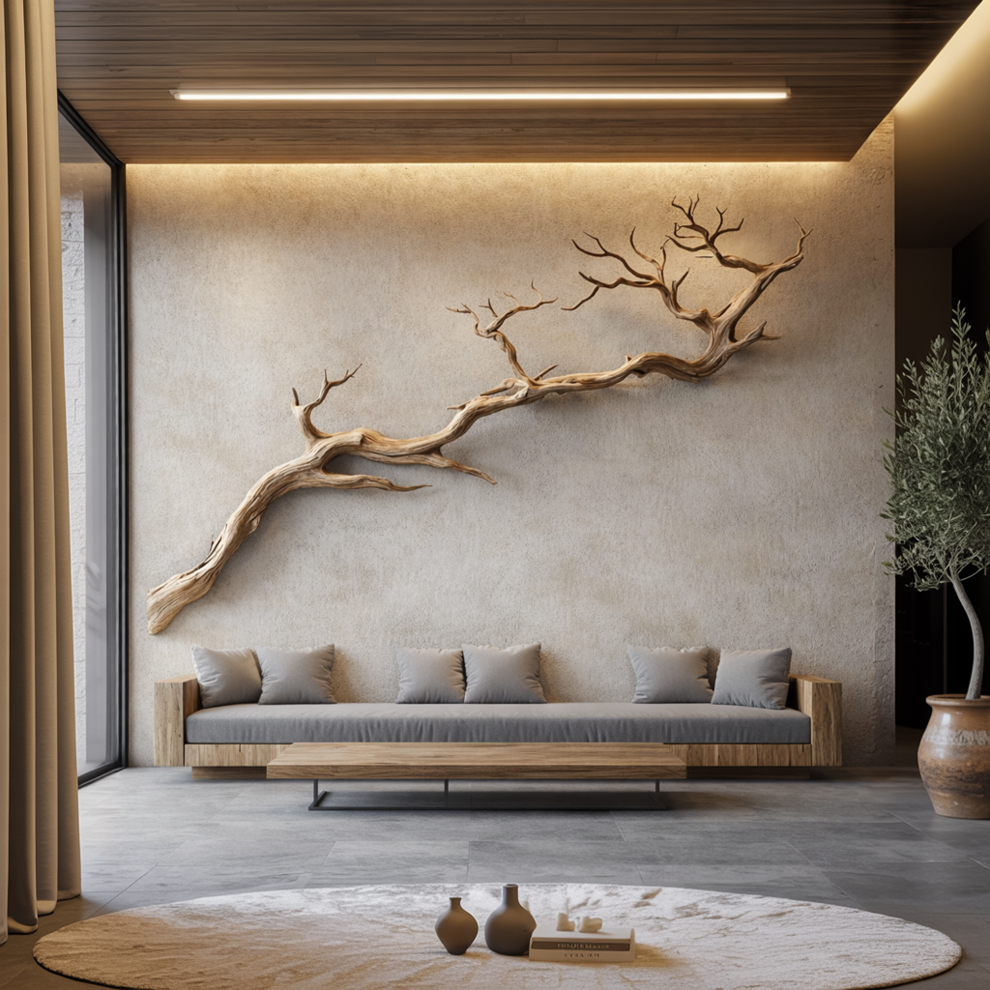 Nature Inspired Solid Wood Wall Art Sculptural Living Space Decor