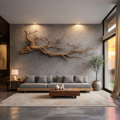 Abstract Tree Limb Solid Wood Wall Art Artistic Interior Accent