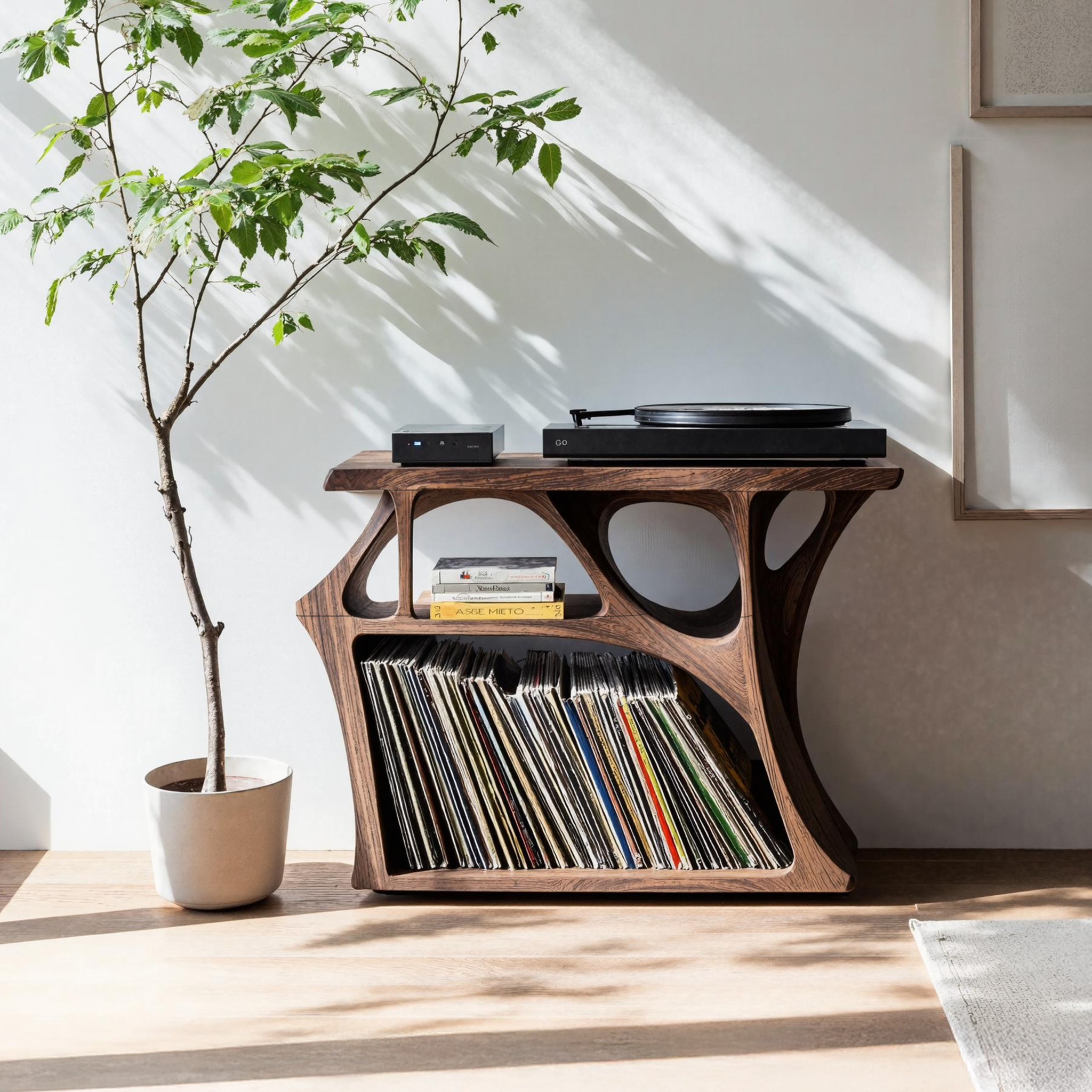 Mid Century Record Stand Living Room Decor Essential