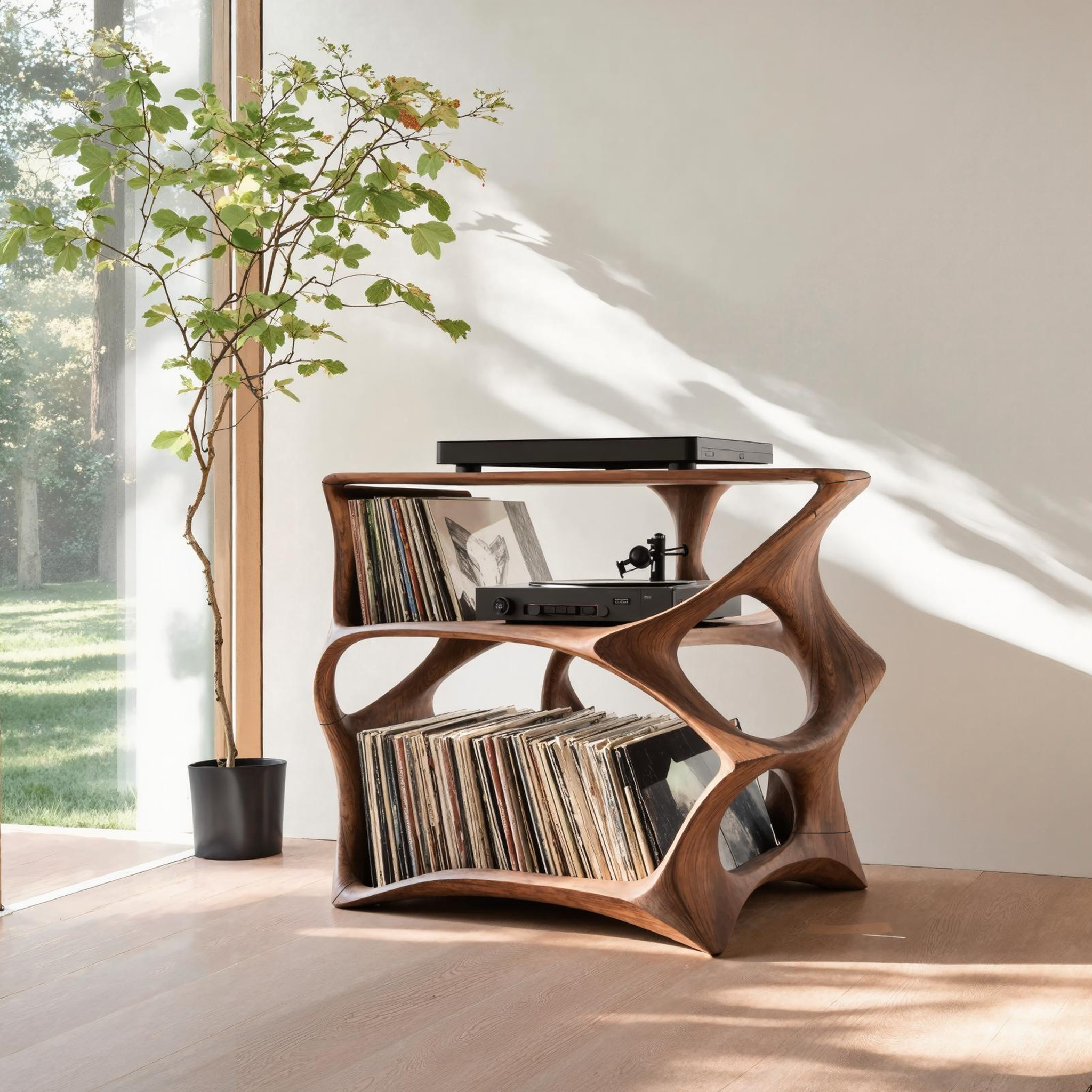 Farmhouse Record Stand Cozy Living Room Furniture