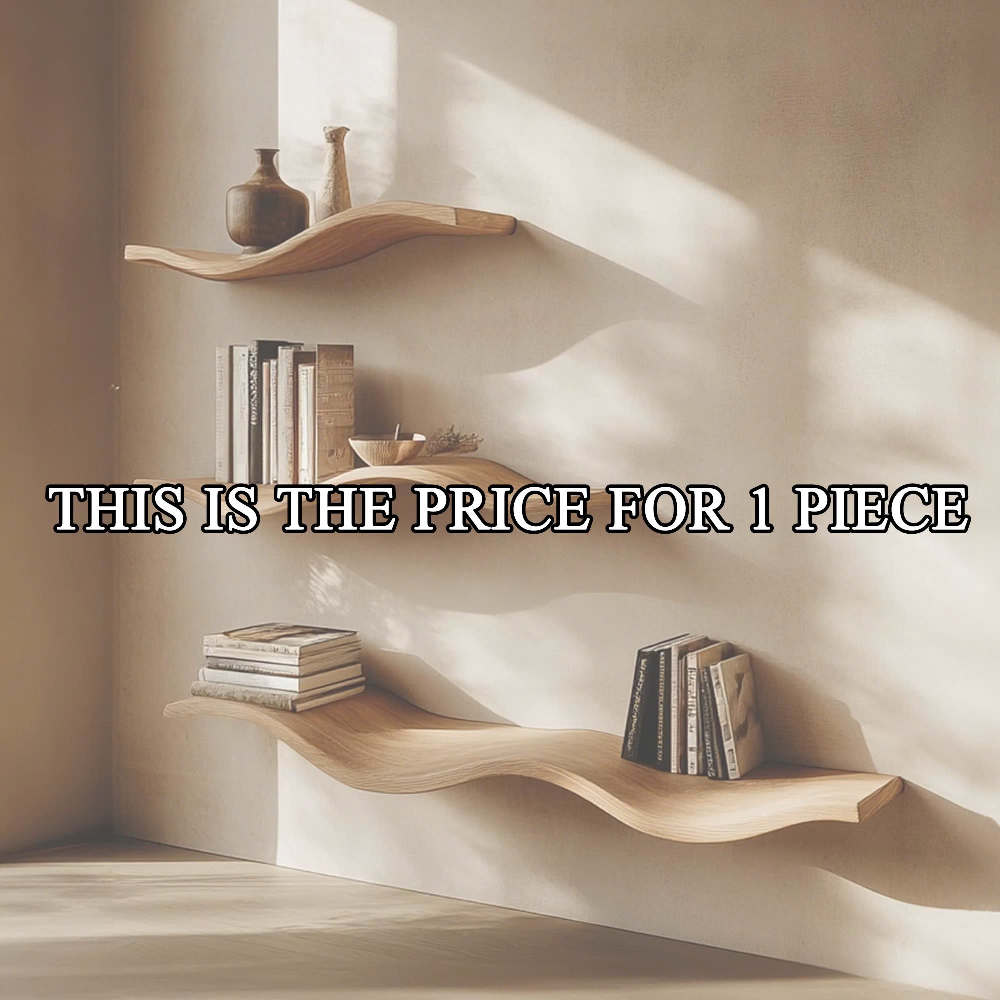 Wavy Wooden Floating Shelves Living Room For New Year Custom Shelves