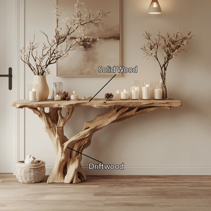 Narrow Floating Live Edge Console Table Home Decor