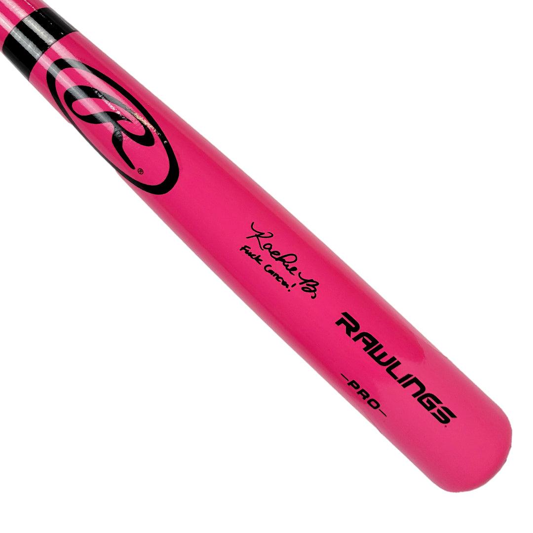 Rachel Balkovec Signed F*** Cancer Inscription Pink Rawlings Baseball Bat (Beckett)