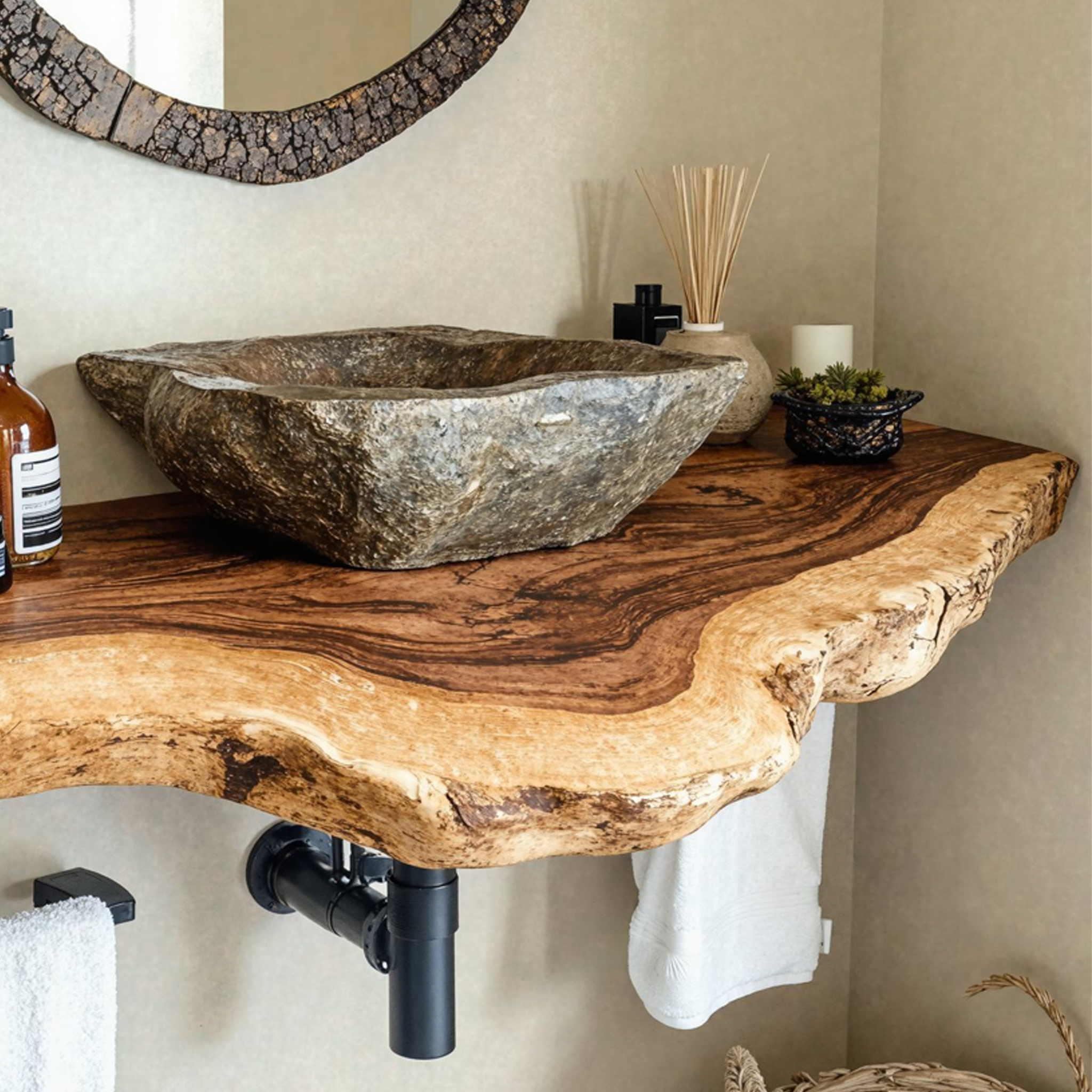 Floating Edge Bathroom Vanity Shelf