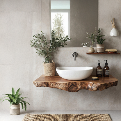 Handcrafted Floating Shelf For Bathroom Vanity Storage