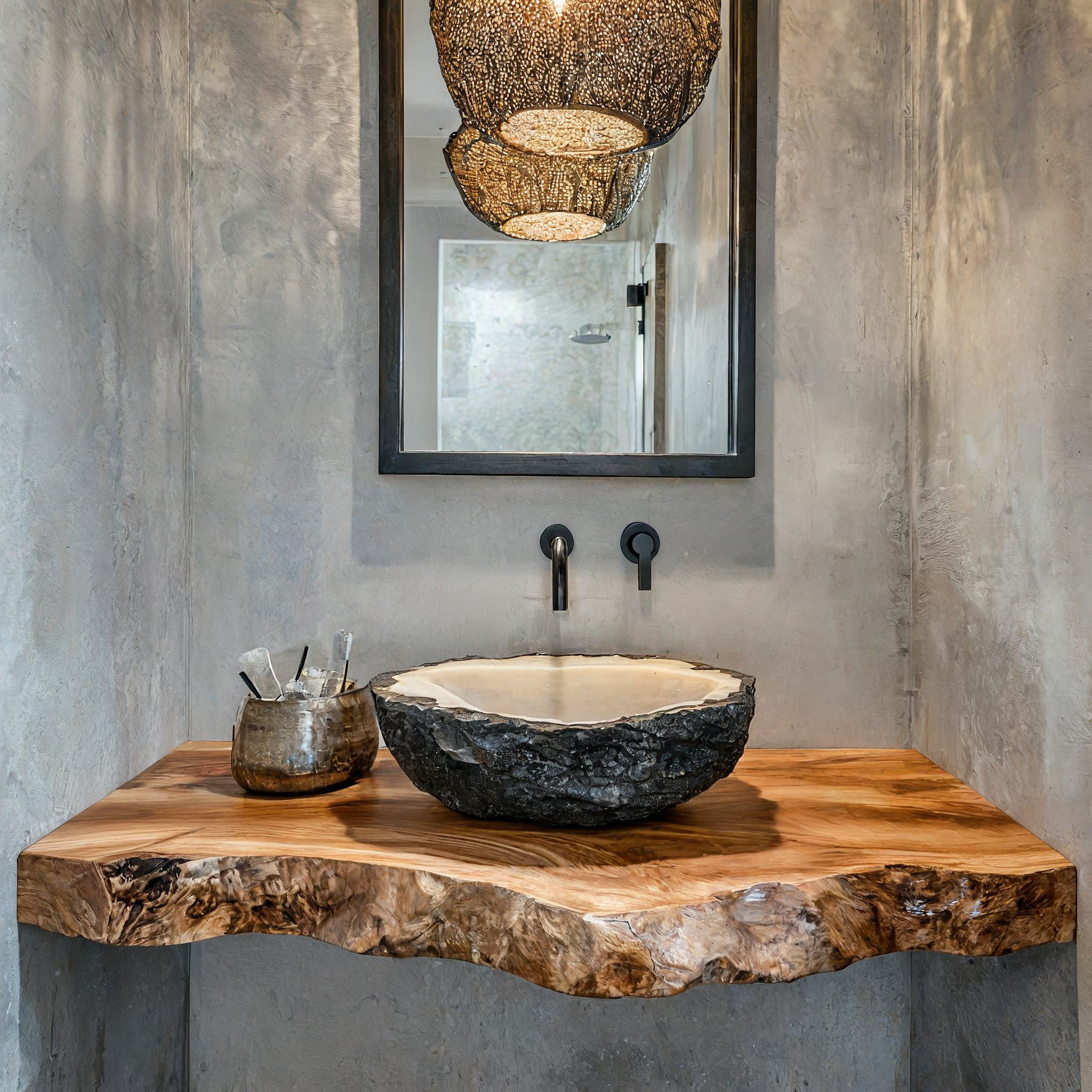 Handcrafted Solid Wood Vanity Unique Bathroom