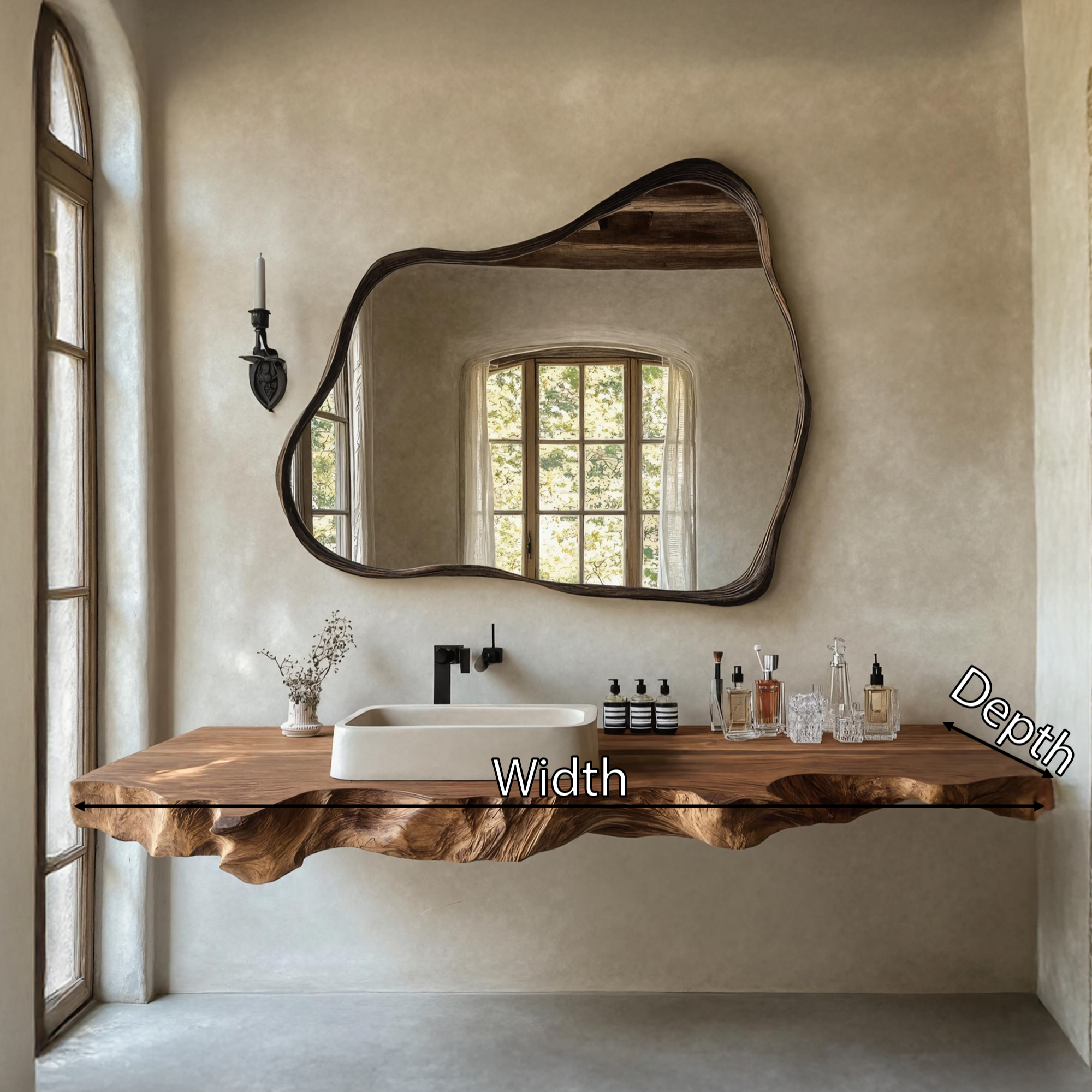 Mid Century Vanity In Solid Wood For Bathroom Decor