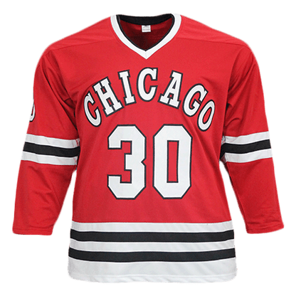 Ed Belfour Red Chicago Throwback Hockey Jersey (JSA)