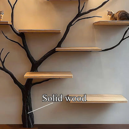 Natural Solid Wood Cat Tree Cat House Gift Cat