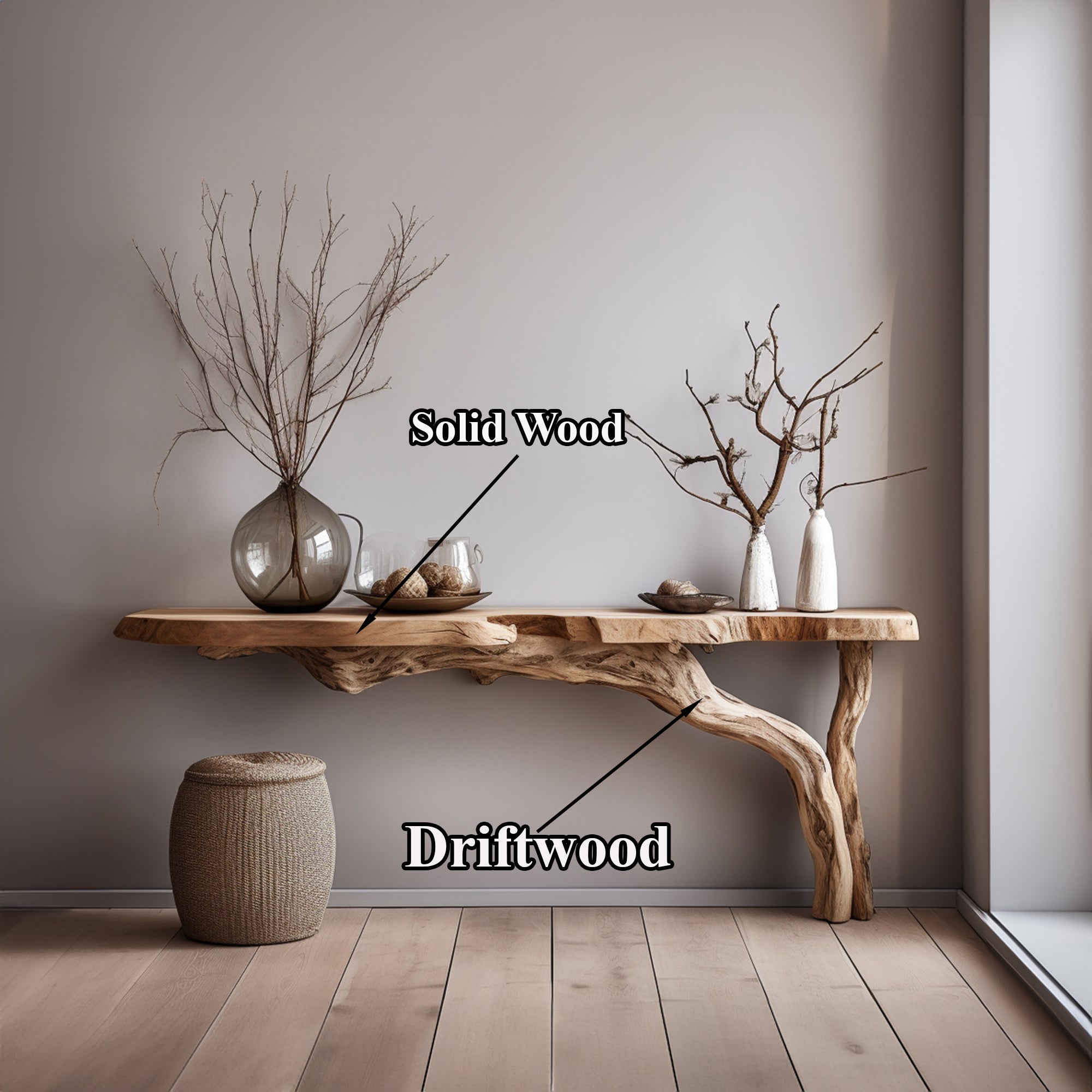 Rustic Wood Floating Side Table For Modern Spaces