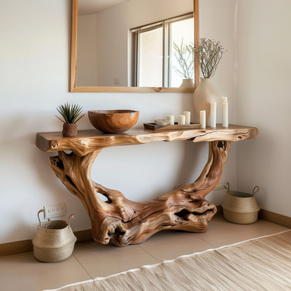 Narrow Console Table Solid Wood