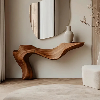 Rustic Live Edge Console Table For Entryway Design Ideas