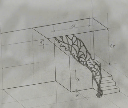 Elegant Wooden Branch And Leaf Stair Railing Custom Stair Railing Country Style