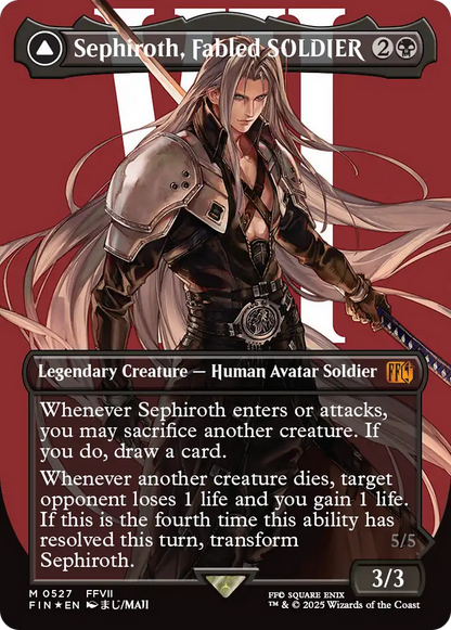 Sephiroth, Fabled SOLDIER // Sephiroth, One-Winged Angel (FIN-527) - FINAL FANTASY (Borderless) Foil