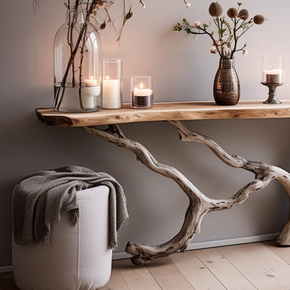 Floating Live Edge Side Table Handcrafted For Natural Spaces