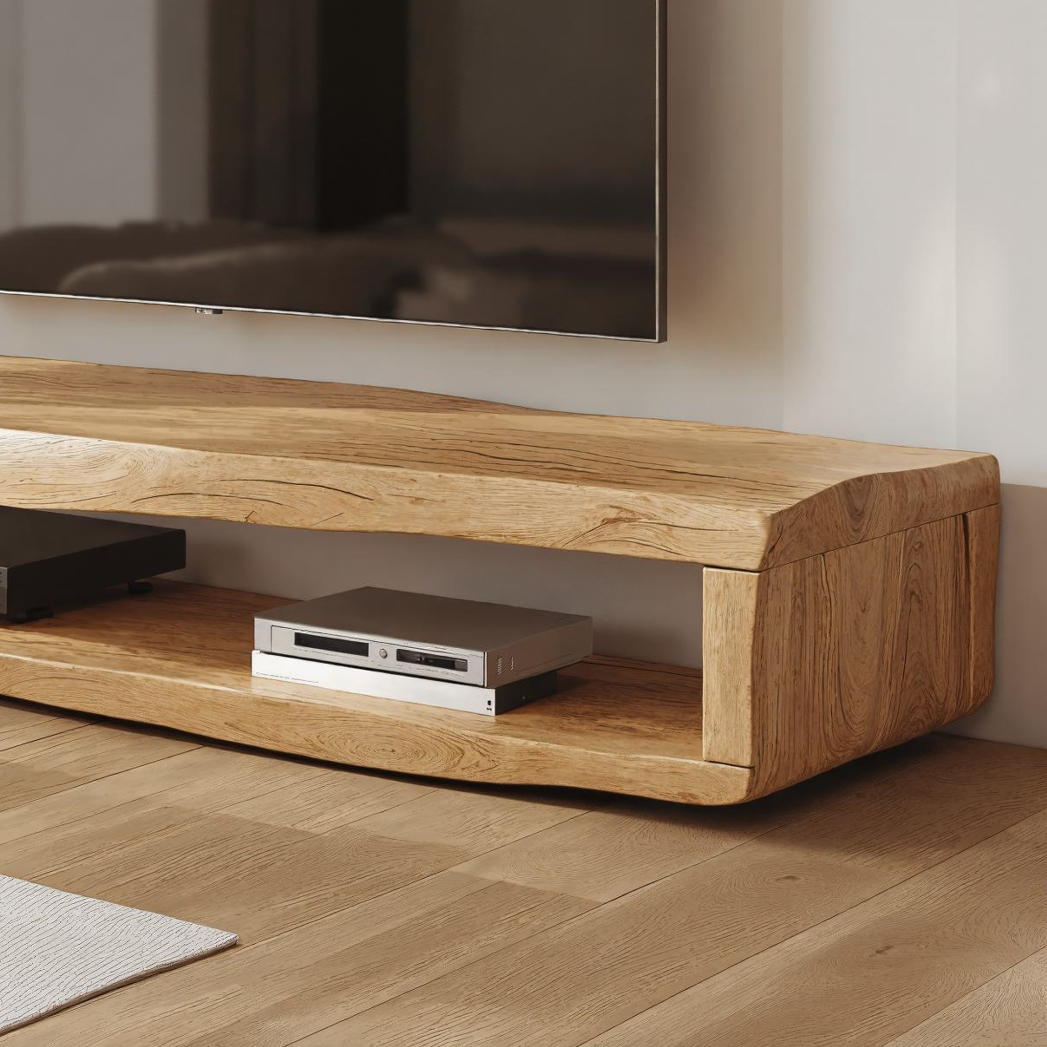 Large Wood Media Center Rustic TV Stand