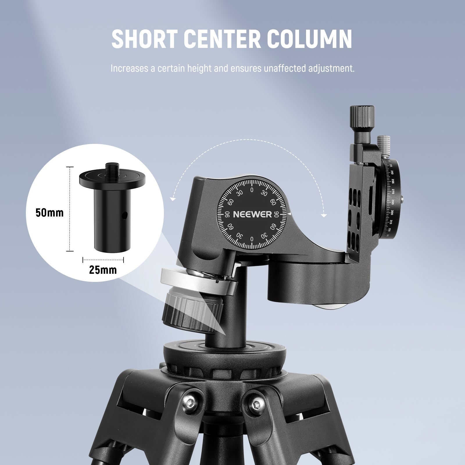 NEEWER TH15/TH16 3-Way Geared Tripod Head