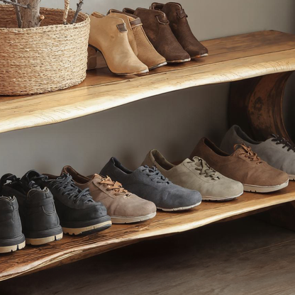 Solid Wood Entryway Narrow Shoe Rack Bench