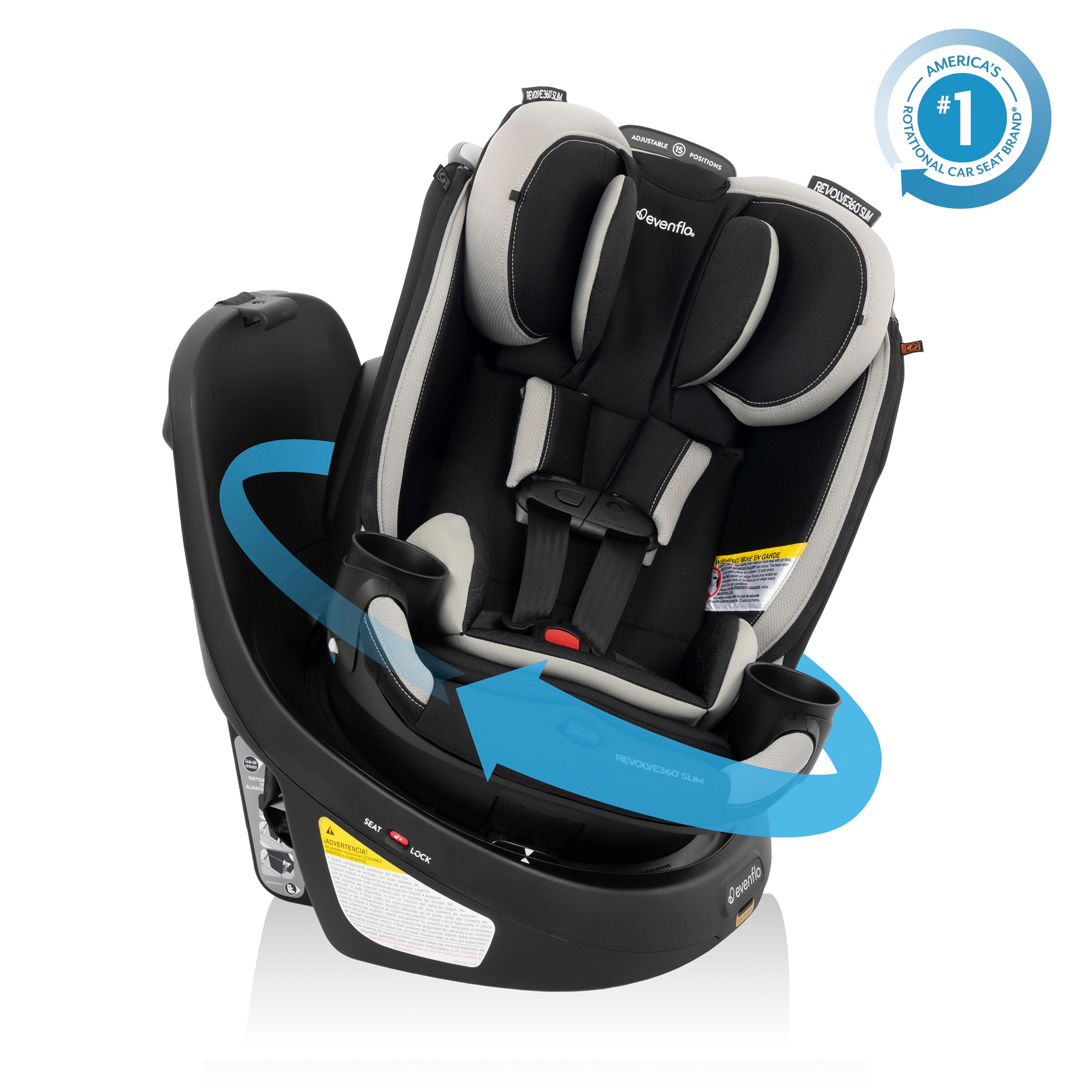 Revolve360 Slim 2-in-1 Rotating Car Seat with Quick Clean Cover