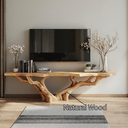 Rustic Handmade Live Edge TV Console For Living Room And Bedroom