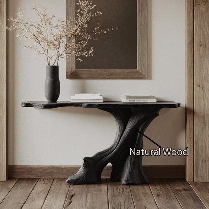 Modern Black Wood Console Table For Living Room Decor