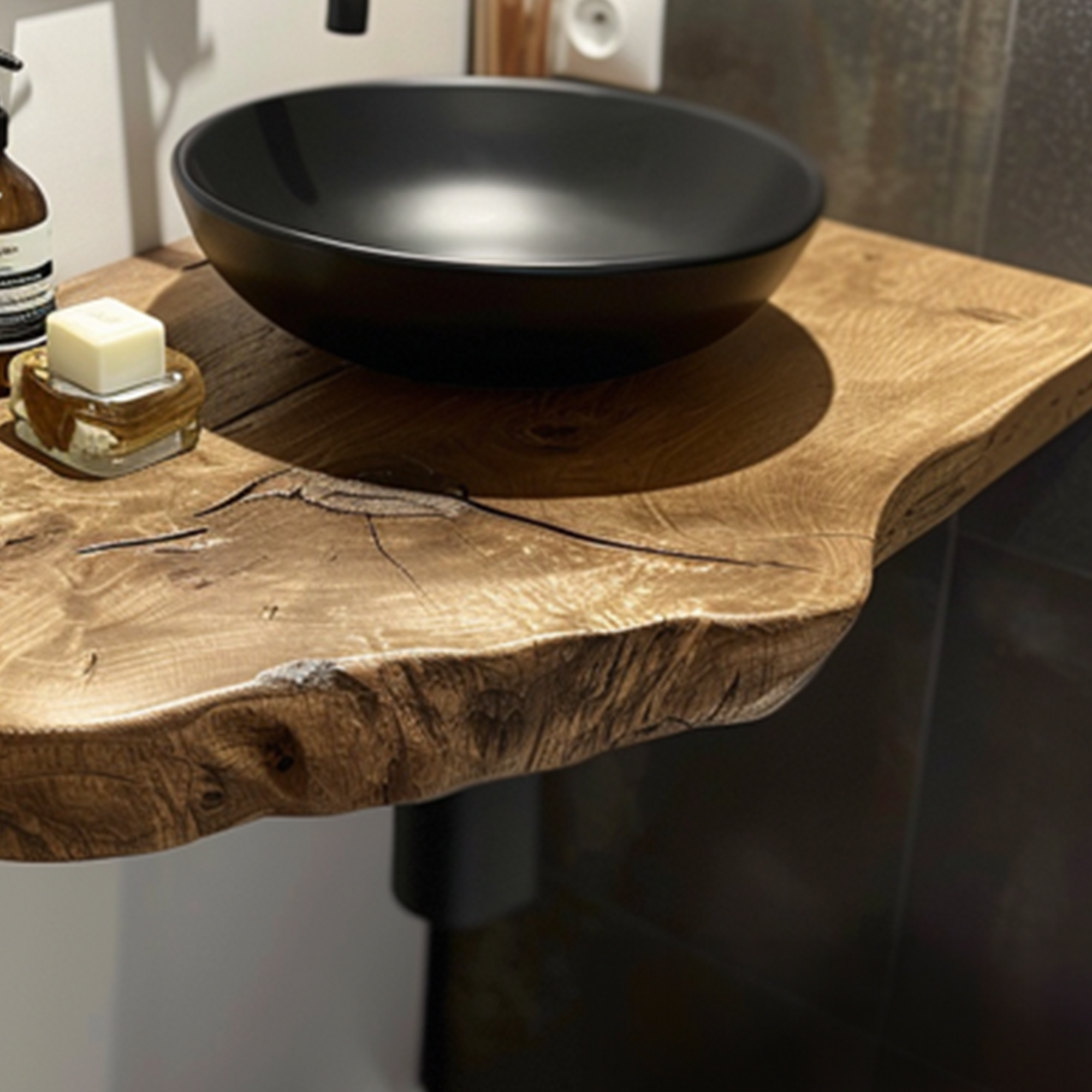 Live Edge Bathroom Vanity Shelfwall