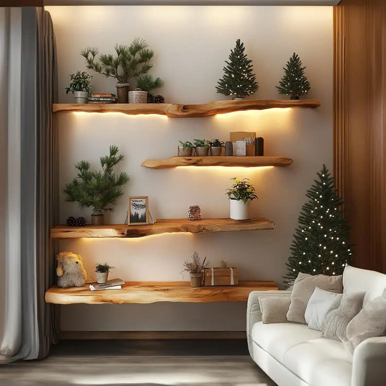Rustic Floating Shelves Display Shelves Gifts