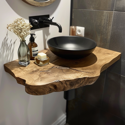 Live Edge Bathroom Vanity Shelfwall