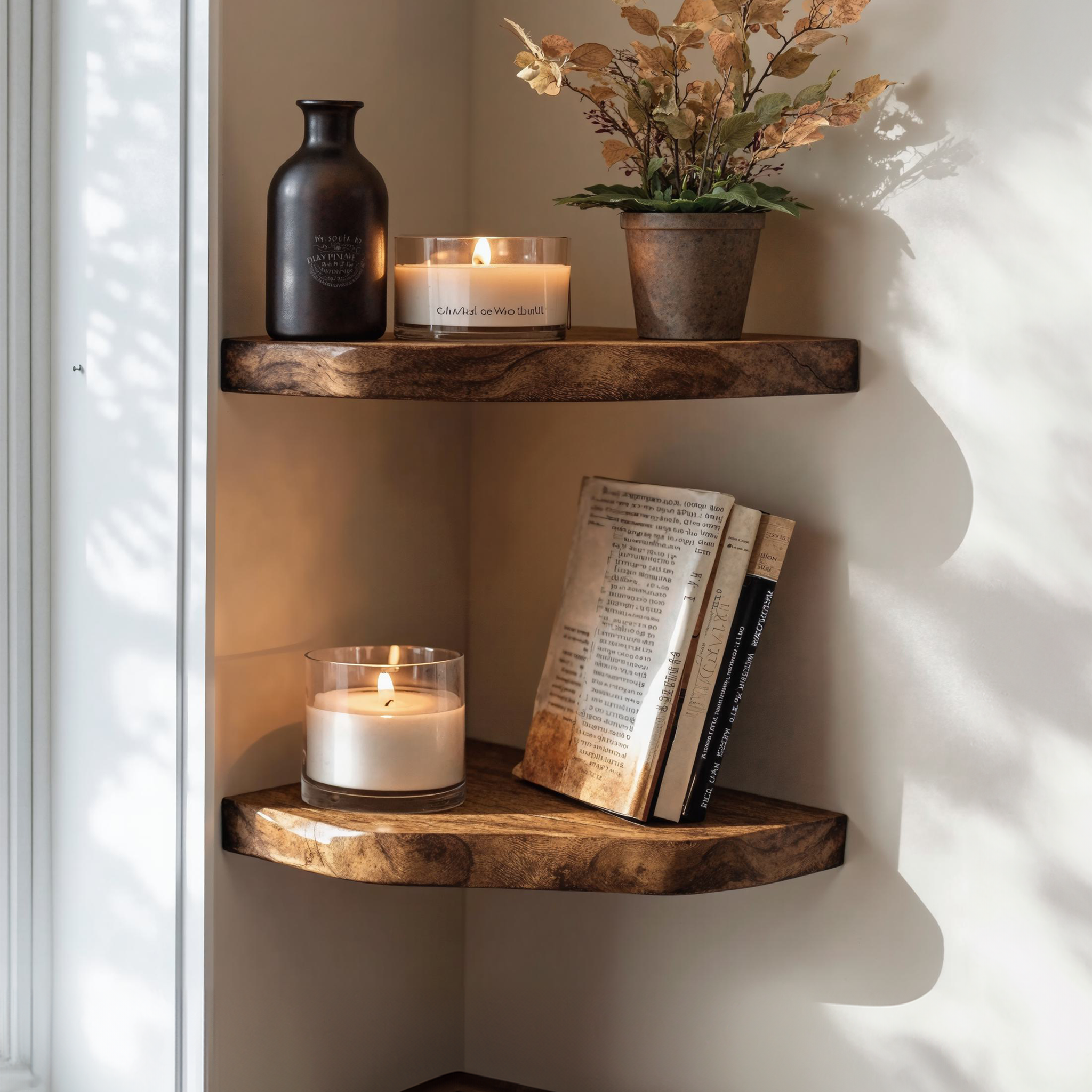 Corner Wall Shelves Floating Shelves Farmhouse Decor