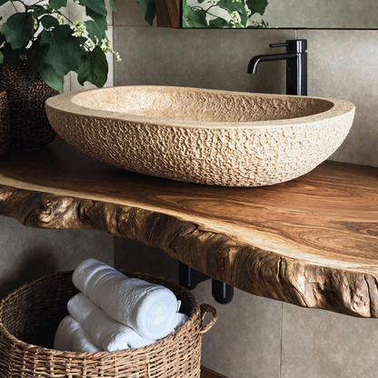 Rustic Wooden Floating Vanity For Cozy Bathroom Style