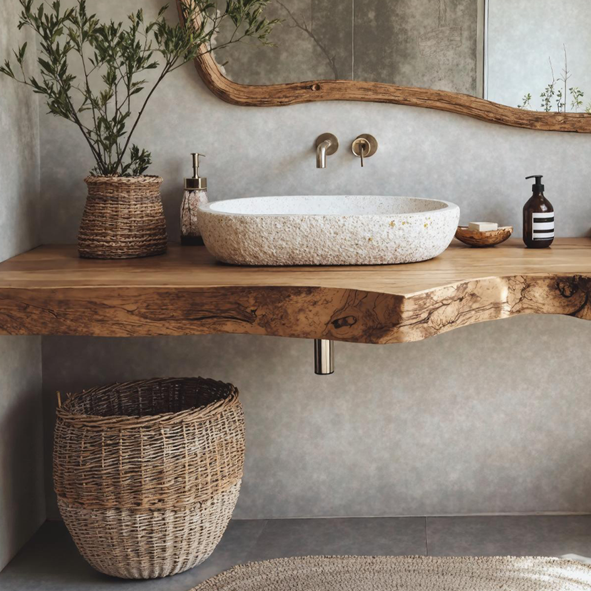 Vintage Solid Wood Vanity For Modern Bathroom Look