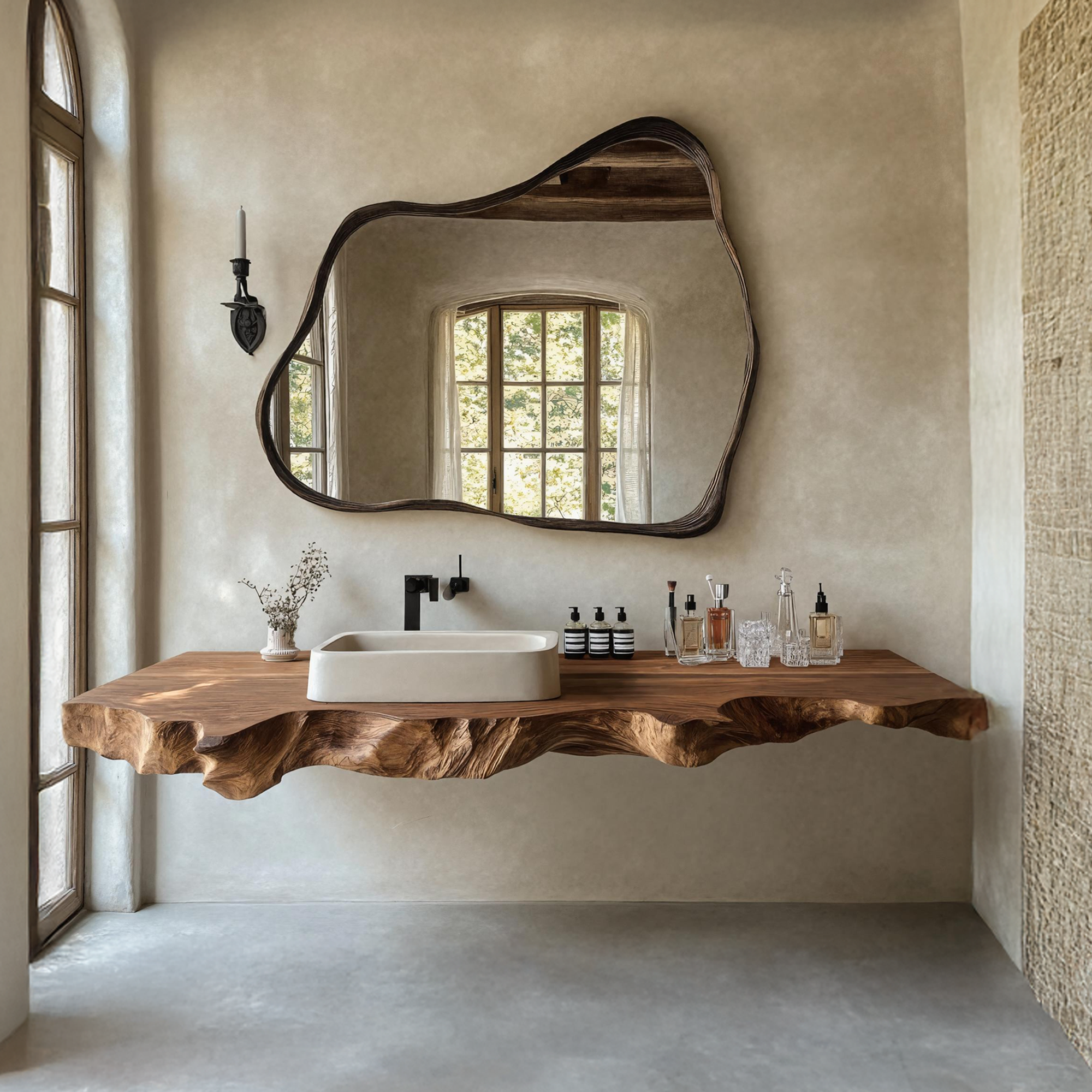 Mid Century Vanity In Solid Wood For Bathroom Decor