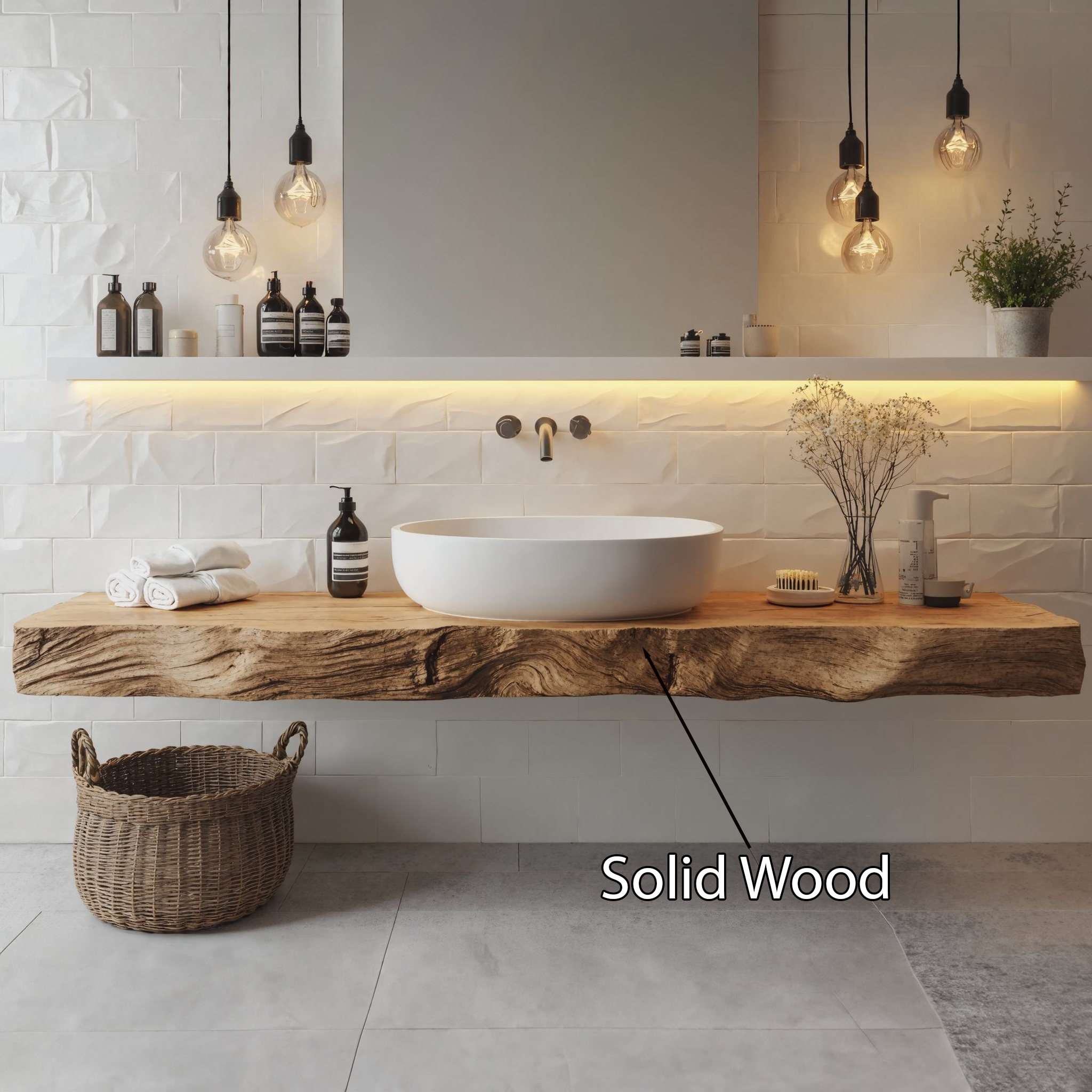 Handcrafted Live Edge Bathroom Vanity For Modern Design