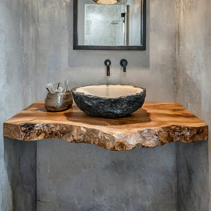 Handcrafted Solid Wood Vanity Unique Bathroom