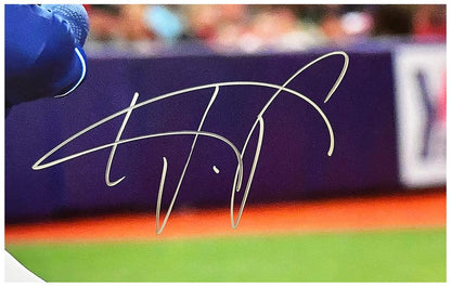 Wander Franco Signed Tampa Bay Batting Baseball 16x20 Photo (JSA)