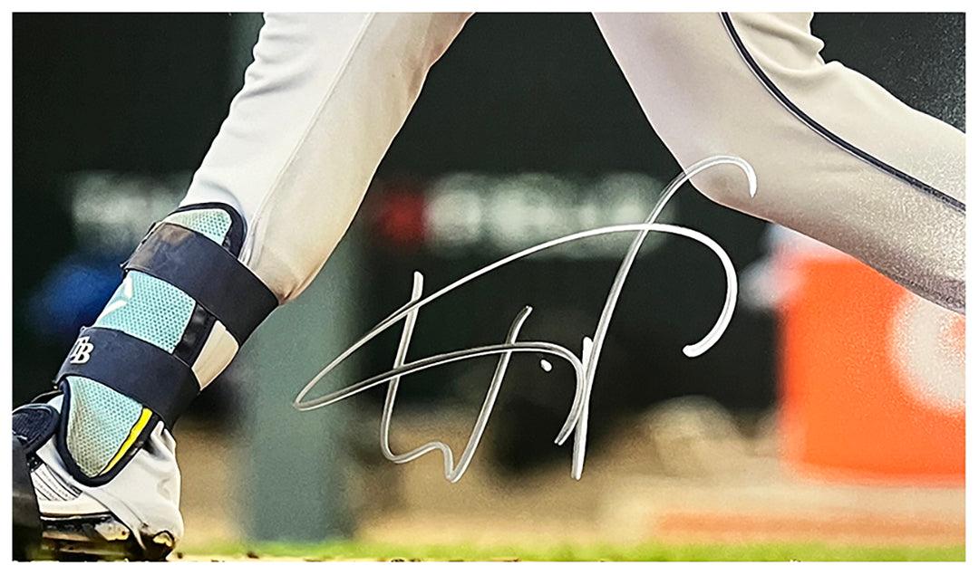 Wander Franco Signed Tampa Bay Follow Through Baseball 16x20 Photo (JSA)