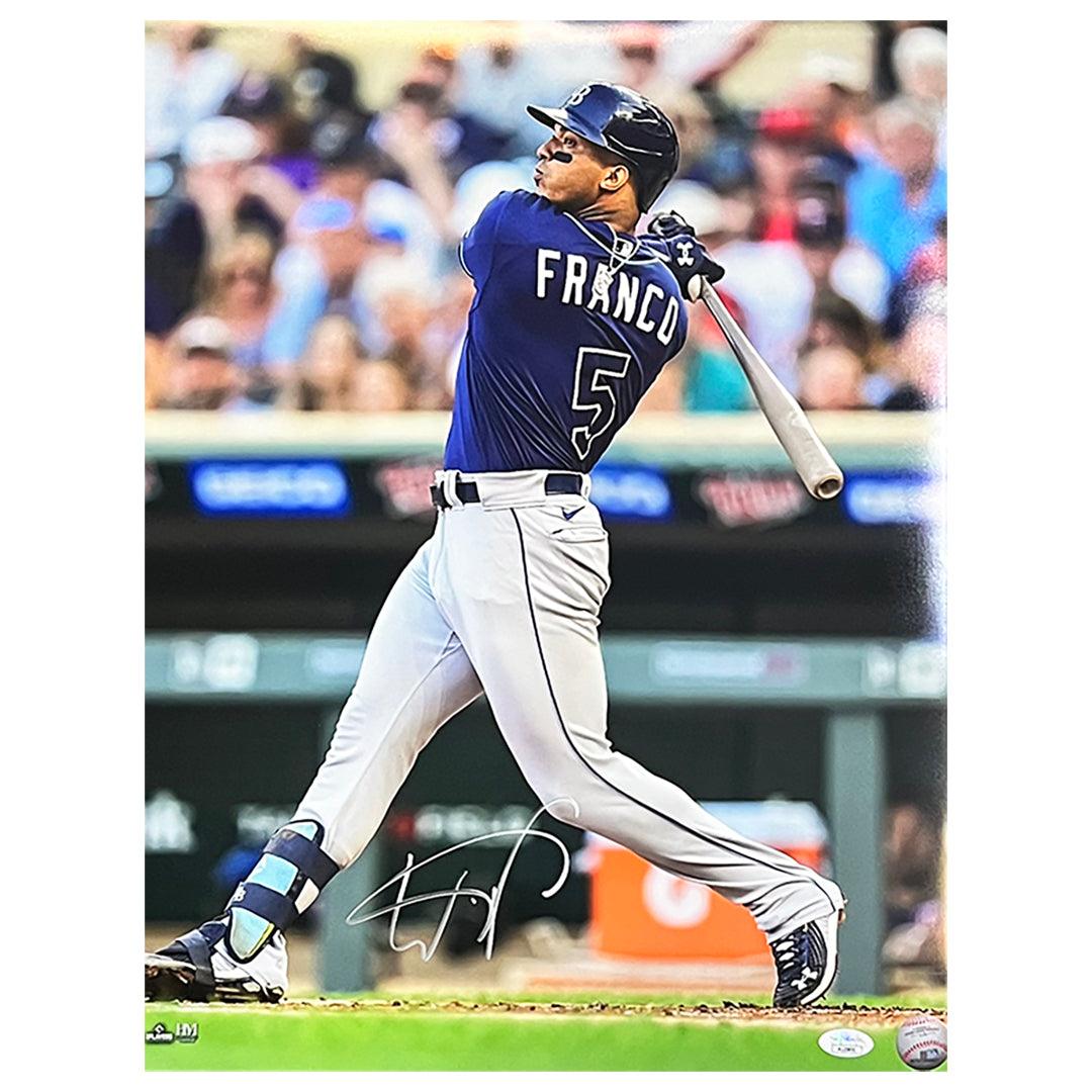Wander Franco Signed Tampa Bay Follow Through Baseball 16x20 Photo (JSA)