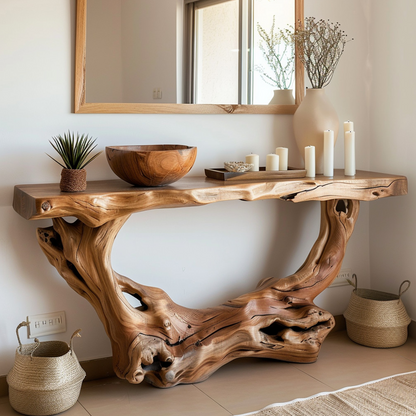 Narrow Console Table Solid Wood