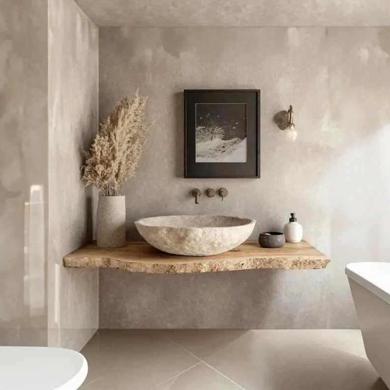 Rustic Bathroom Vanity Floating Shelf Home Decor